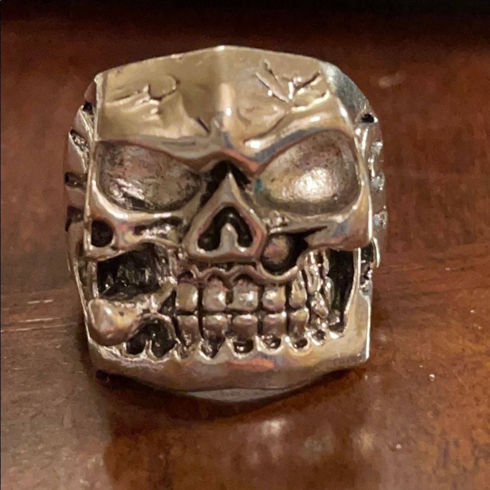 2for20 new skull silver biker ring
